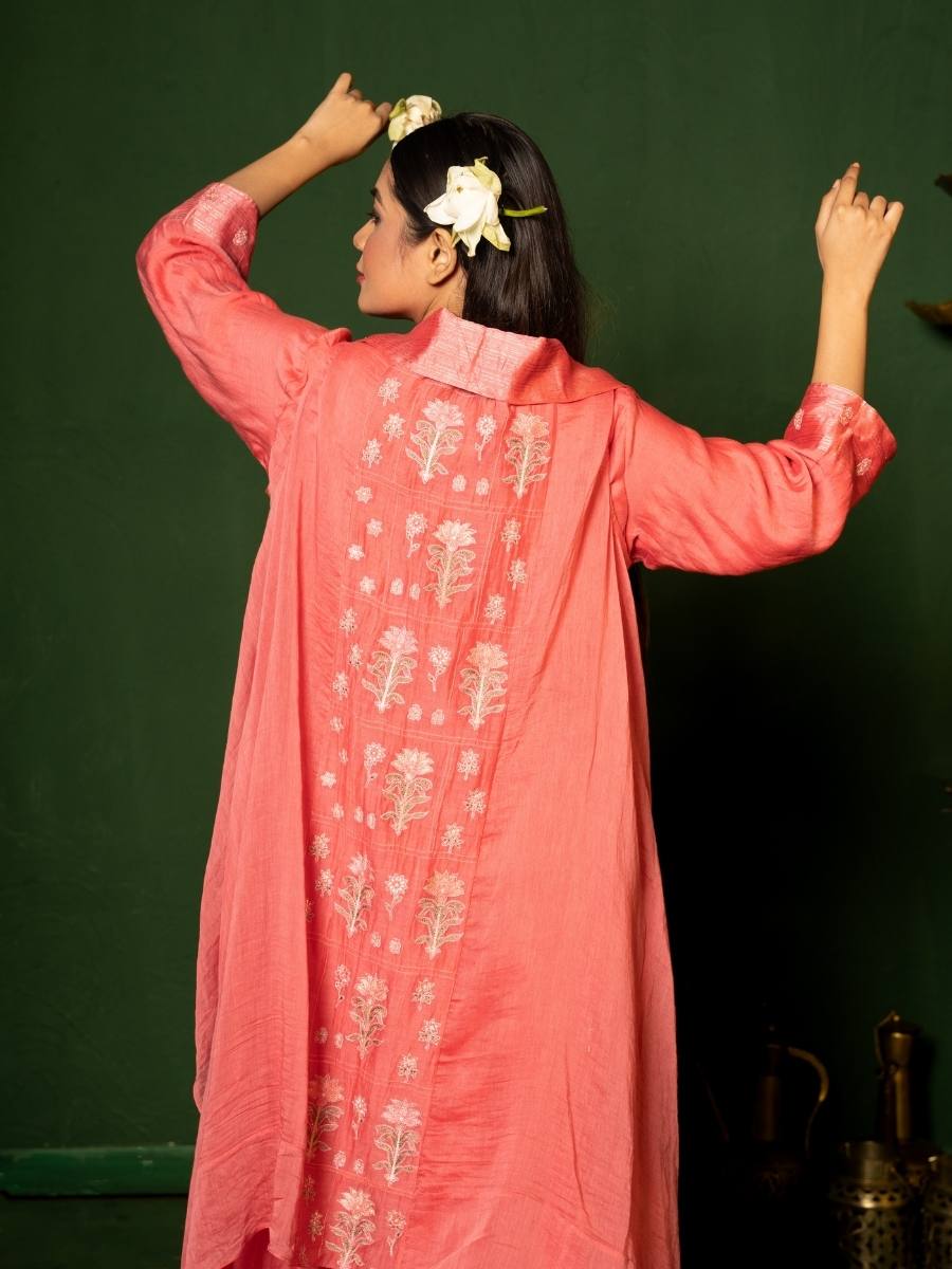 Gulabi Zari Cape Set