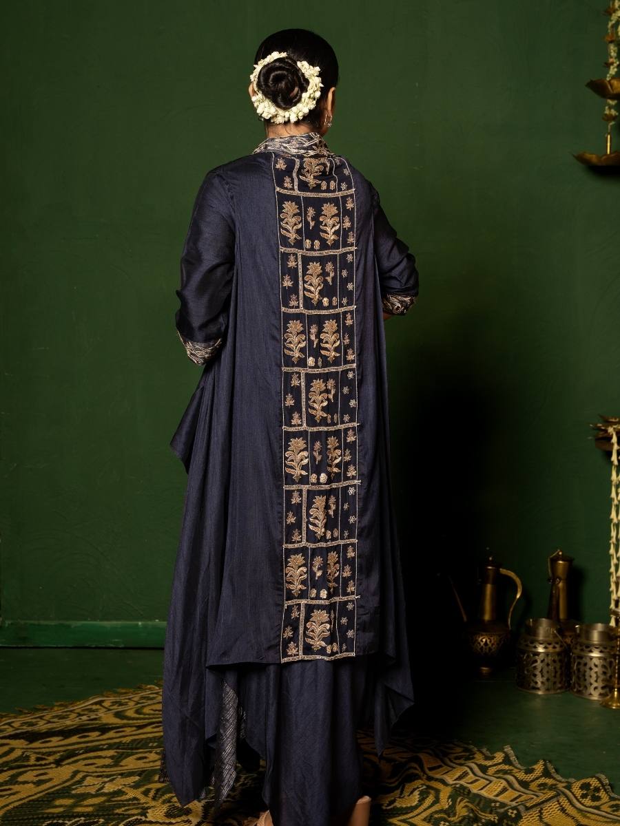 Firozi Zari Cape Set