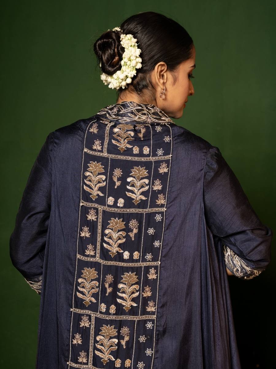 Firozi Zari Cape Set