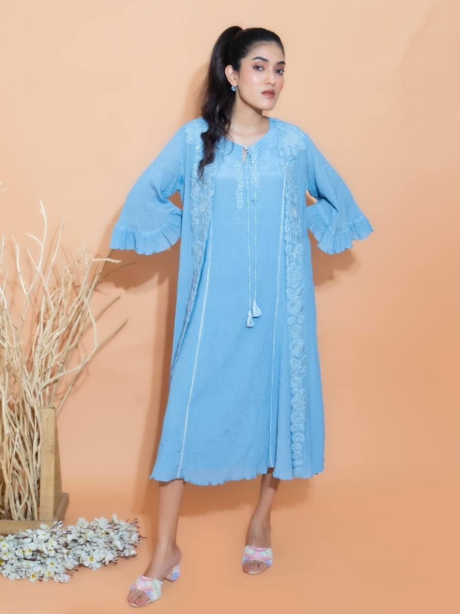 Periwinkle jacket style dress