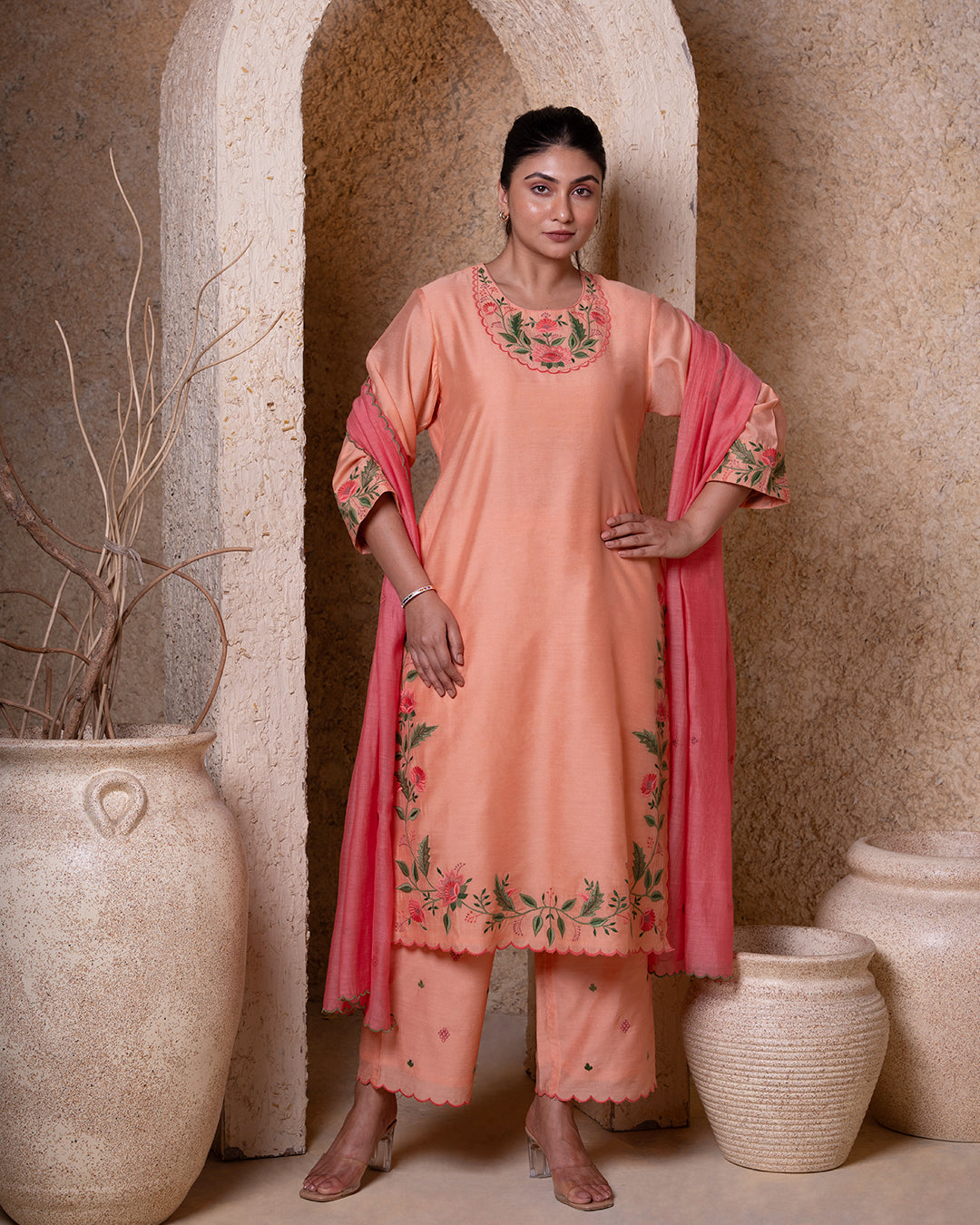 ZOYA PEACH SUIT SET