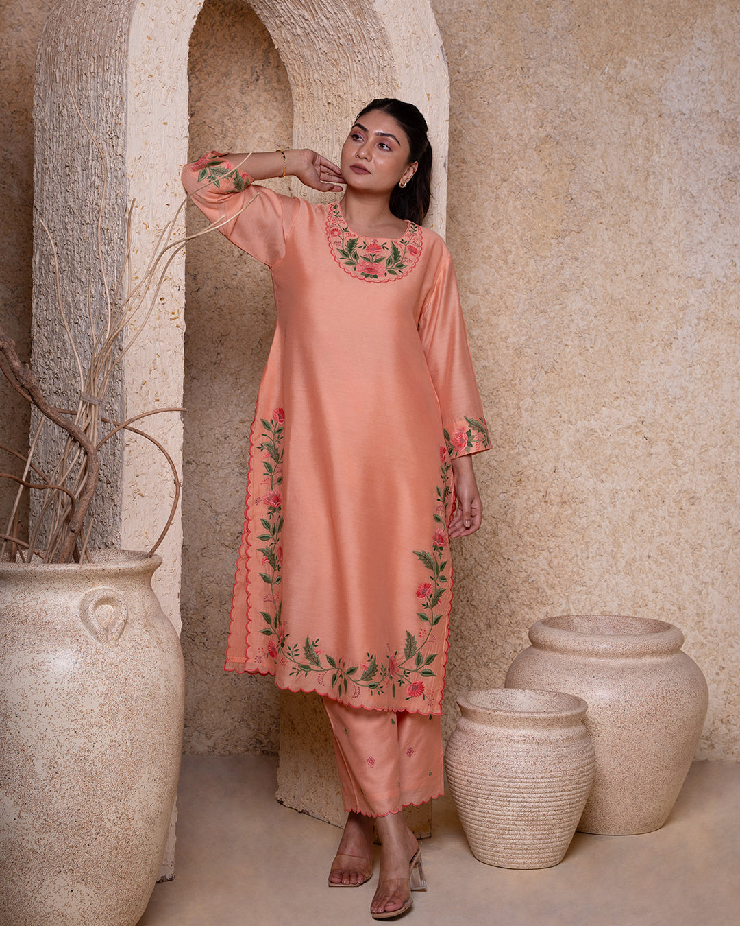 ZOYA PEACH SUIT SET